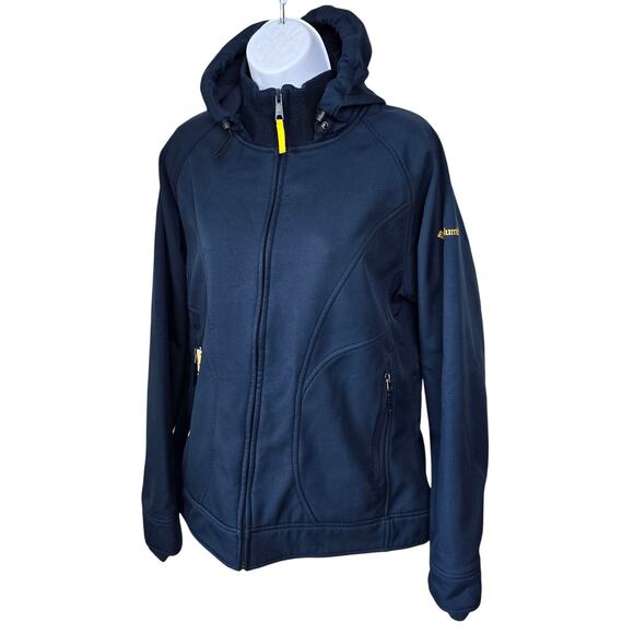 Columbia Blue Hooded Jacket Embroidered West Virginia Mountaineers Women's XL - Picture 1 of 10